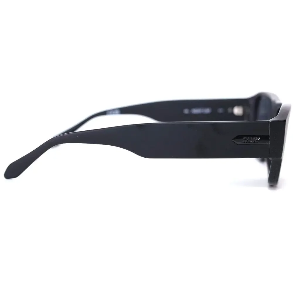 Quay Australia NIGHT CAP Rectangle Sunglasses–Matte Black/Black (Polarized)–NWT